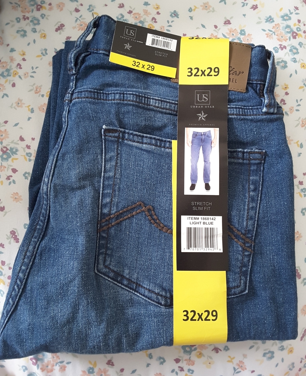 Urban Star Men's Stretch Slim Fit Jeans - Light Blue (32x29)